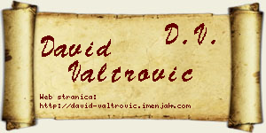 David Valtrović vizit kartica
